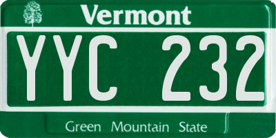 VT license plate YYC232