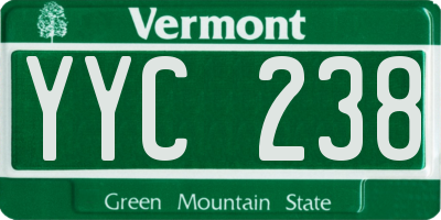 VT license plate YYC238