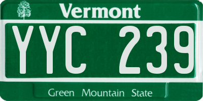 VT license plate YYC239