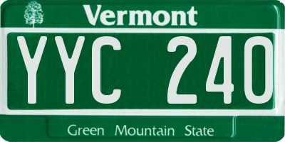 VT license plate YYC240