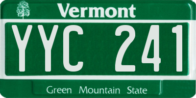 VT license plate YYC241