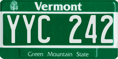 VT license plate YYC242