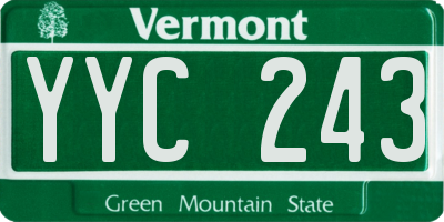 VT license plate YYC243
