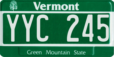 VT license plate YYC245