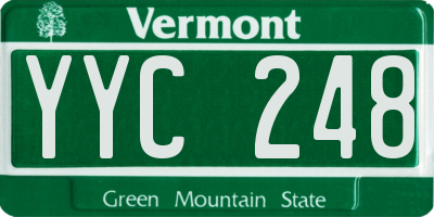 VT license plate YYC248