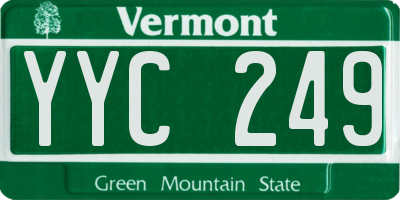 VT license plate YYC249