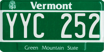 VT license plate YYC252