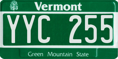 VT license plate YYC255