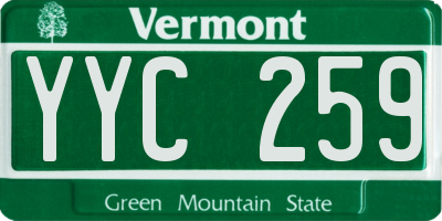 VT license plate YYC259