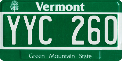 VT license plate YYC260
