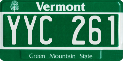 VT license plate YYC261