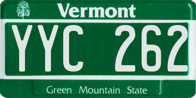 VT license plate YYC262