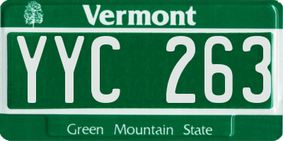 VT license plate YYC263