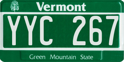 VT license plate YYC267