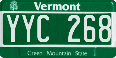 VT license plate YYC268