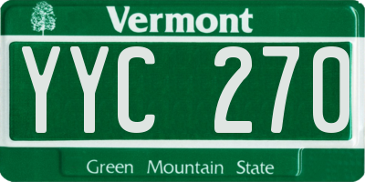 VT license plate YYC270