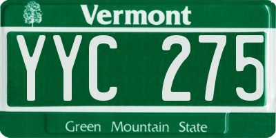 VT license plate YYC275