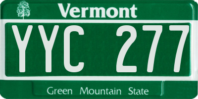 VT license plate YYC277