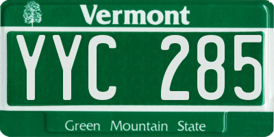 VT license plate YYC285