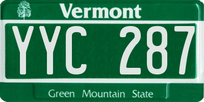 VT license plate YYC287