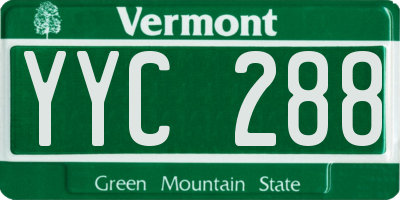 VT license plate YYC288
