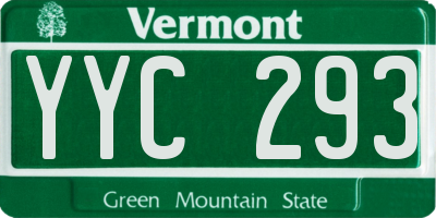 VT license plate YYC293