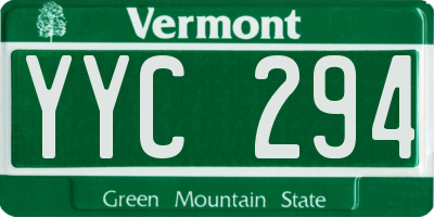 VT license plate YYC294