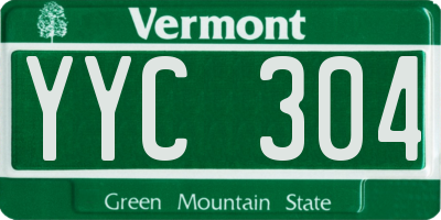 VT license plate YYC304