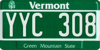 VT license plate YYC308