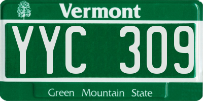 VT license plate YYC309