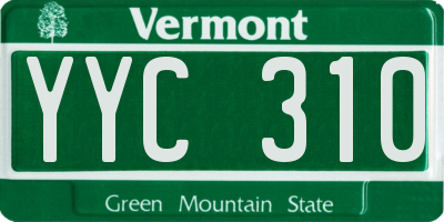 VT license plate YYC310