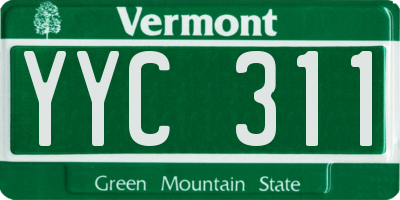 VT license plate YYC311