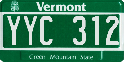 VT license plate YYC312