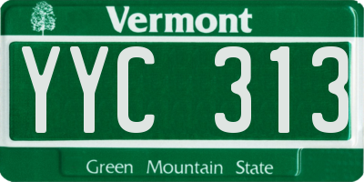 VT license plate YYC313