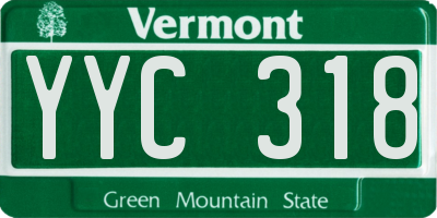 VT license plate YYC318