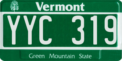 VT license plate YYC319