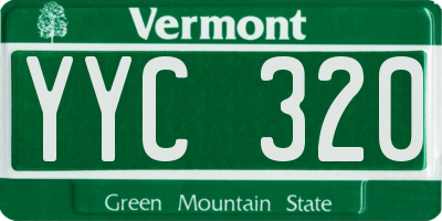 VT license plate YYC320