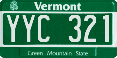 VT license plate YYC321
