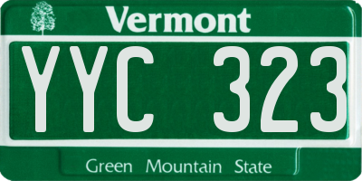 VT license plate YYC323
