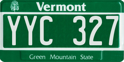 VT license plate YYC327