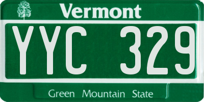 VT license plate YYC329