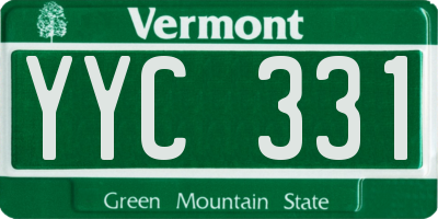 VT license plate YYC331