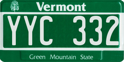VT license plate YYC332