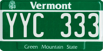 VT license plate YYC333
