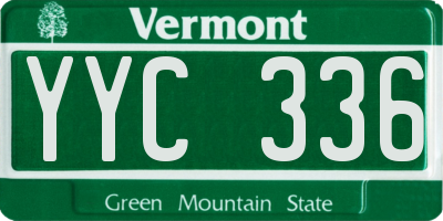 VT license plate YYC336