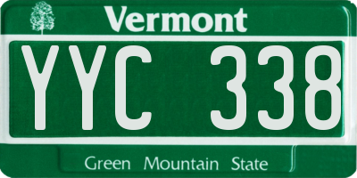 VT license plate YYC338