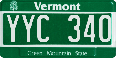 VT license plate YYC340