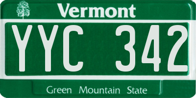VT license plate YYC342