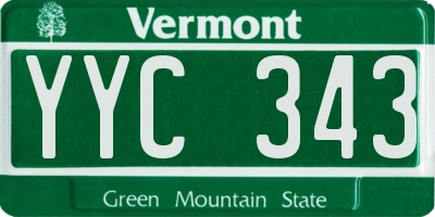 VT license plate YYC343