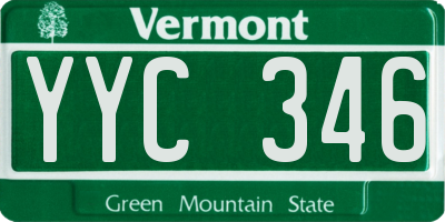 VT license plate YYC346